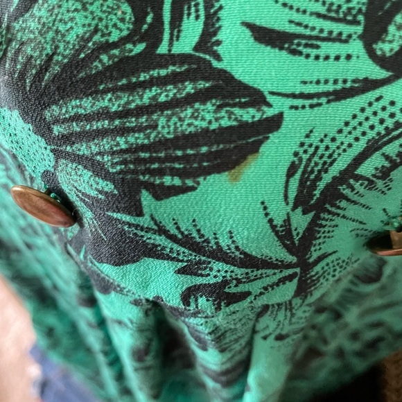 Maeve Teal Green Dress w/ Navy Florals & Buttons‎ - Picture 6 of 6